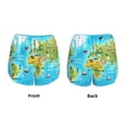 thumbnail image 3 of Susaid World Map With Animals Landmarks Print Women's High Waisted Running Shorts Quick Dry Athletic Gym Track Workout Shorts Zip Pocket-XX-Large, 3 of 7