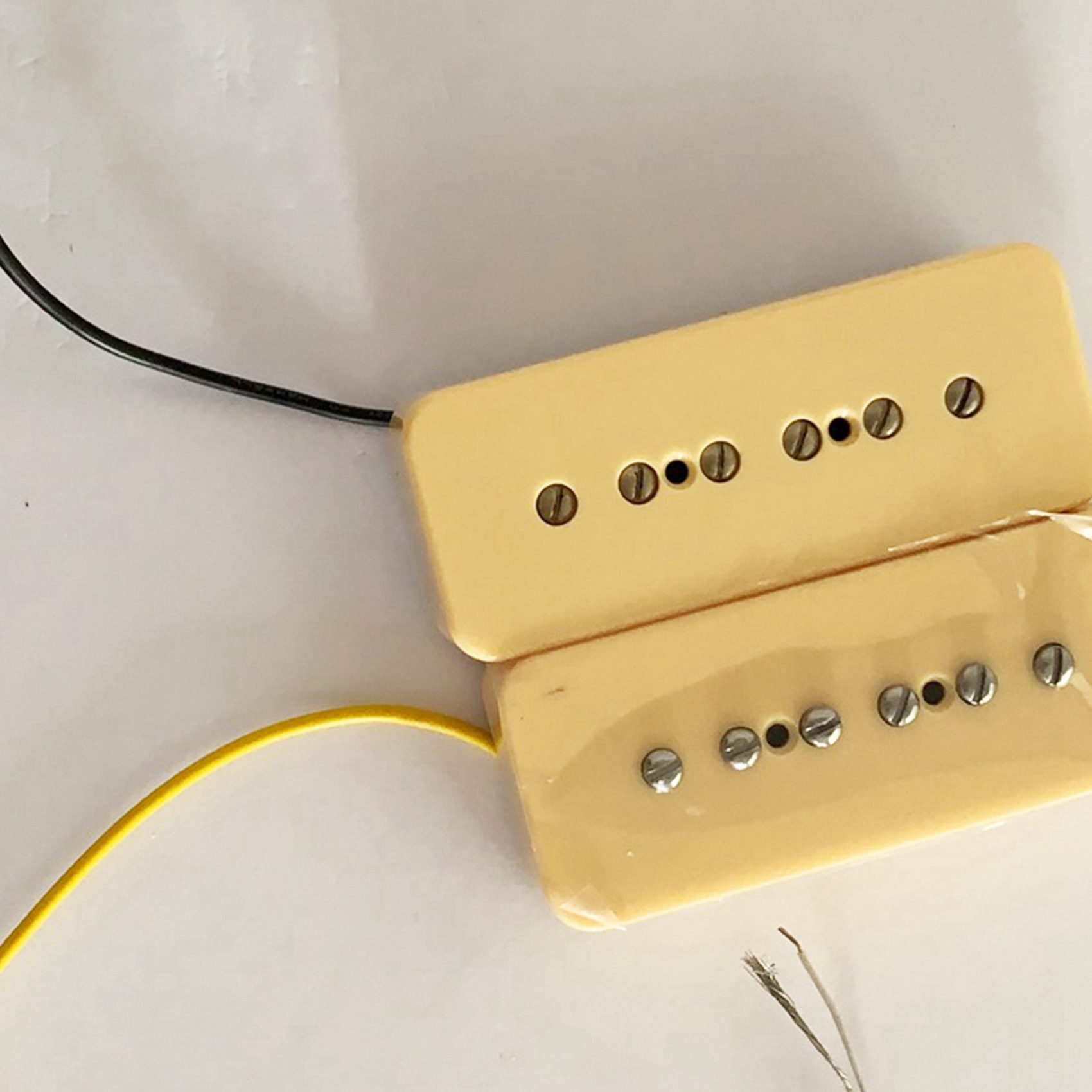 4x Alnico V Alnico 5 Single Coil Soapbar P90 Neck Bridge Pickup 50/52mm Metal Braided Wire Fit Electric Guitar
