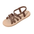 thumbnail image 2 of Tqyyweavej Strappy Espadrille Sandals for Women Crisscross Slip On Ankle Strap Slides Sandals Versatile Open Toe Platform Sandals 36-41, 2 of 10