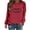 Wine, variant on Raeneomay Long Sleeve Shirts for Women Casual Winter Halloween Hoodless Round-Neck Loose Printed SweatShirts