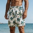 thumbnail image 6 of Thousandth Summer Beach Shorts for Men Casual Quick Dry Swim Trunks with Pockets Elastic Waist Loose Fit Drawstring Lightweight Vacation Holiday Shorts, 6 of 7