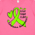 thumbnail image 4 of Inktastic Love, Care, Cure Lymphoma Awareness Lime Green Ribbon Hearts Boys or Girls Baby T-Shirt, 4 of 5