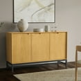 thumbnail image 4 of Simpli Home Banting 58 inch Wide Modern Industrial 4 Door Sideboard Buffet in Natural Oak Veneer, 4 of 9