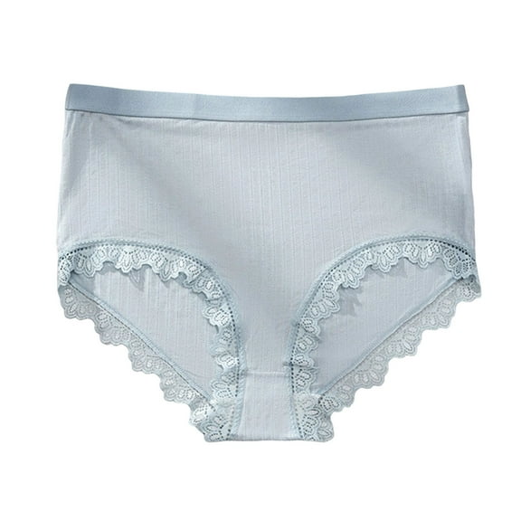 QQAMB Briefs for Womens Plus Size High Waist Lace Hollow Out Underwear Cotton Panty See Through Panties Underpant