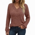 thumbnail image 2 of Godom Long Sleeve Shirts for Women Casual Tunic V Neck Tops Fall Dressy Blouses Lightweight Pullover Sweaters, 2 of 7