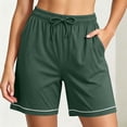thumbnail image 3 of Juesizh Womens Plus Size Pajama Shorts Elastic Waist Bermuda Shorts Casual Comfy Solid Color Loungewear Sleep Pants, S-5XL, 3 of 8