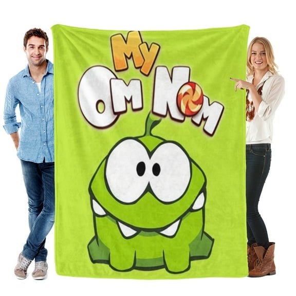 Throw Blanket for Om Nom Stories Soft Warm Bed Couch Flannel Blanket for Kids Boys Girls Gifts Home Decor 30x40 Inch