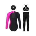 thumbnail image 2 of TSSOE Gymnastics Leotard for Girls Long Sleeve Rhinestone Bodysuit Tumbling Unitard with Crop Top and Leggings Rose 16, 2 of 5
