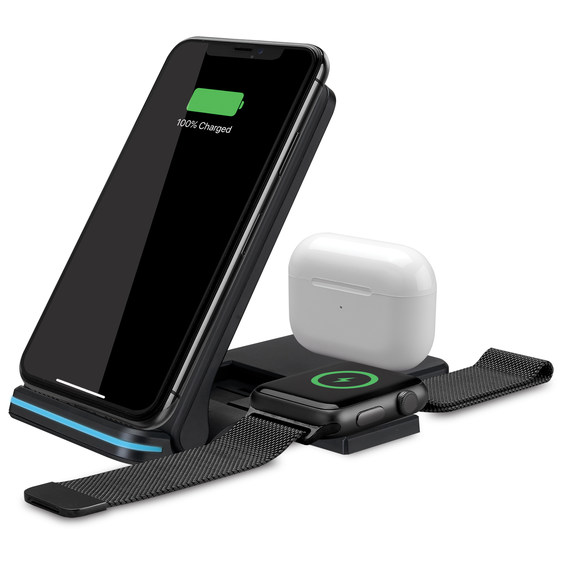 iLive 3-in-1 Wireless Charging Stand, Black photo 4