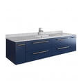 thumbnail image 4 of Fresca Lucera 60" Royal Blue Wall Hung Modern Bathroom Cabinet w/ Top & Single Undermount Sink, 4 of 12