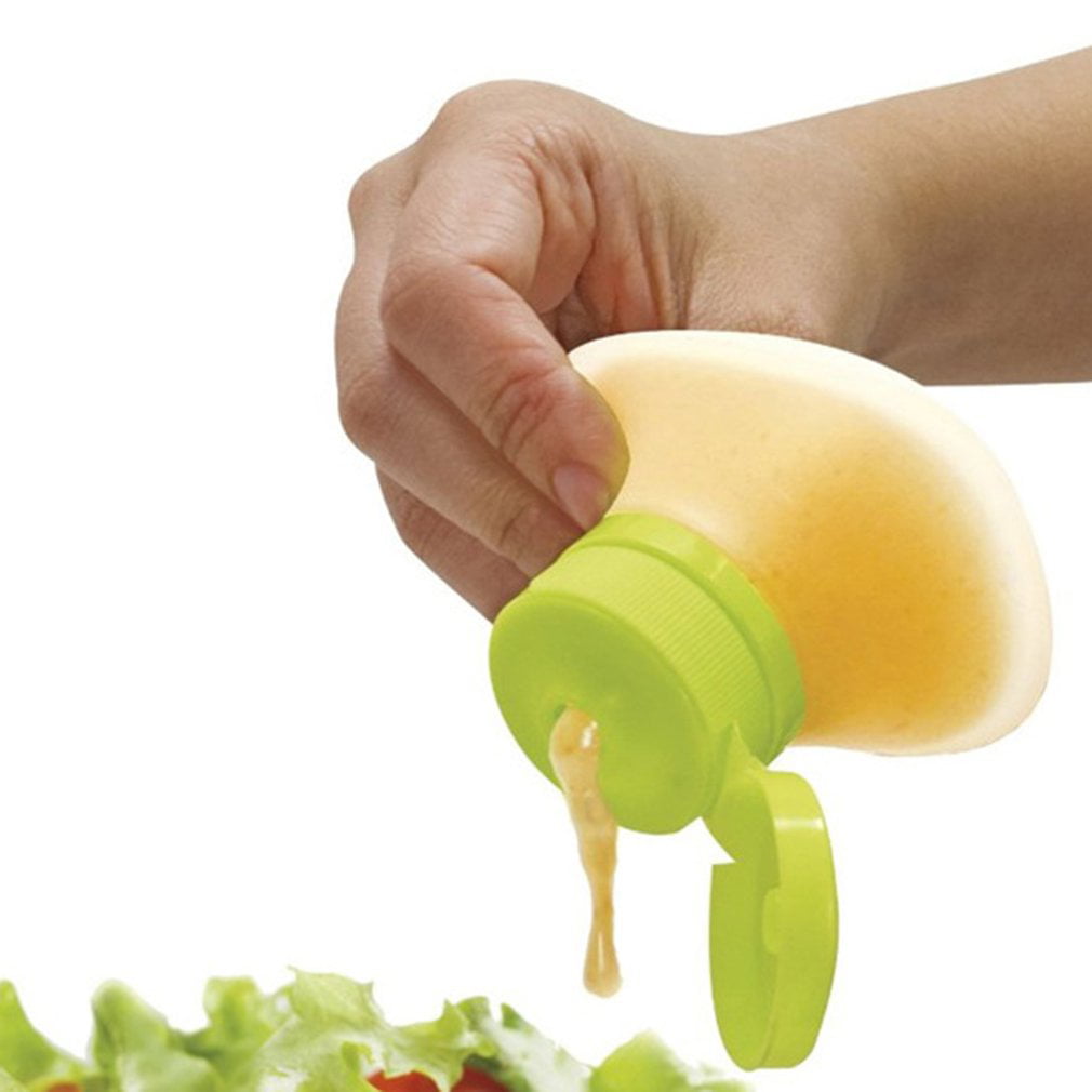 Mini Squeeze Sauce Bottle Silicone Salad Dressing Sauce Jars For Ketchup QT 