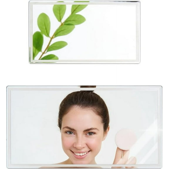 2Pcs 2 Sizes Car Adhesive Mirror Car Vanity Mirror Sun Visor Mirror for Car Makeup Mirror Stainless Steel Self-adhesive Mirrors for Car for DIY