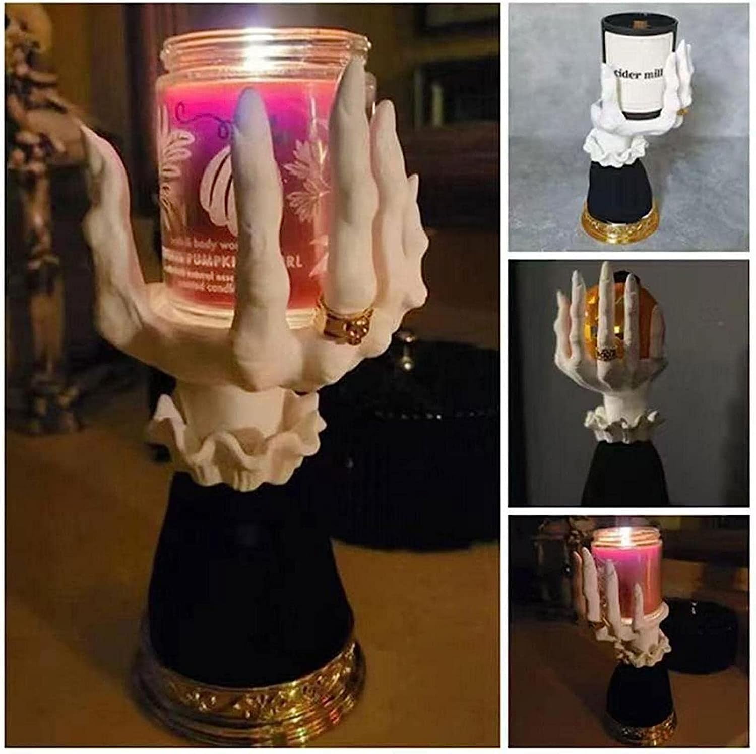 Witch Hand Candle Holder, Gothic Hollow Christmas Candle Holder