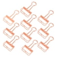 thumbnail image 1 of 10 clips metálicos decorativos de 32mm en tono oro rosa, acabado dorado y diseño calado, ideales para organizar documentos y papelería, incluye 10 piezas., 1 of 7