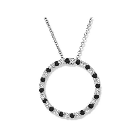 Pompeii3 1 2ct Treated Black White Diamond Gold Circle - Black And White Diamond Circle Pendant Pompeii3 1 2ct Treated Black White Diamond Gold Circle - Black And White Diamond Circle Pendant