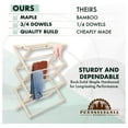 thumbnail image 3 of Drevy Premium American Maple Clothes Drying Rack - Handcrafted in Pennsylvania - Solid Wood Construction, Collapsible, Eco-Friendly Laundry (X-Large), 3 of 8