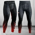 thumbnail image 3 of DXM SPORTS Men’s Compression Pants, Athletic Leggings  - X-Large, Black/Red, 3 of 7