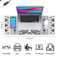 thumbnail image 5 of Long Mouse Pads for Desk,Black Geometric Striped Pattern Desk Mats on Top Of Desks, Desk Mouse Pad Extra Large with 3mm Non-Slip Base and Stitched Edge for Gaming,Office,Work,Home 31.5"x11.8", 5 of 6