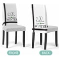 thumbnail image 5 of Stretch Chair Covers Set of 4, Snowflake Hello Winter Universal Fit Elastic Decorative Dining Chairs Slipcovers for Wedding, Banquet, White Red Minimalist Lines, 5 of 6
