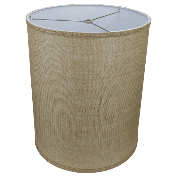 Fenchel Shades | 14" Top Diameter x 14" Bottom Diameter x 17 Height, (Washer/Spider Attachment) Drum Lamp Shade - (Burlap Natural)