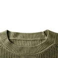 thumbnail image 5 of ZCFZJW Mens Crewneck Sweater Lightweight Casual Fall Winter Waffle Knitted Pullover Jumper Tops Raglan Sleeve Knitwear Sweaters Army Green XXXL, 5 of 6