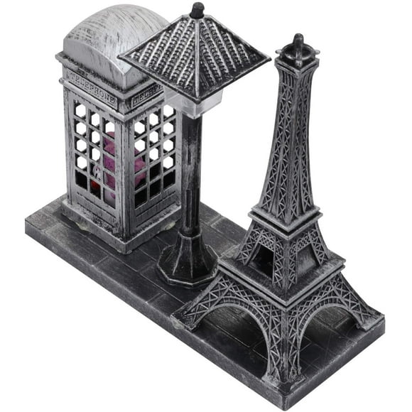 Silver Eiffel Tower Statue Vintage Eiffel Tower Decor Figurine Decorative Night Light Desktop Decoration