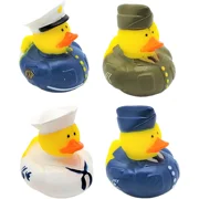 Cool Uniform Armed Forces Rubber Ducks (2) Standard Size. (12 Pack)
