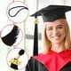 thumbnail image 1 of Gorro con borlas para graduación, birrete de doctorado, ajustable, de terciopelo, ideal para ceremonias académicas, regalo, tocado conmemorativo, color negro y dorado, para ocasiones, 1 of 9