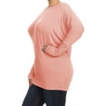 thumbnail image 3 of Women's Plus Size Dolman Long Sleeve Solid Loose Fit Tunic Top, 3 of 4