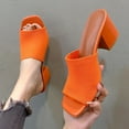 thumbnail image 4 of Women's Heeled Sandals Square Open Toe comfortable Heeled Mules Chunky Block Low Heel On Slides, 4 of 6