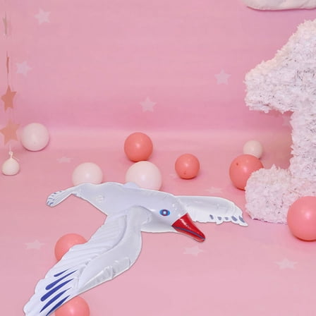 Luxshiny 3Pcs White Inflatable Seagull PVC Pool Party Favor Lightweight Portable