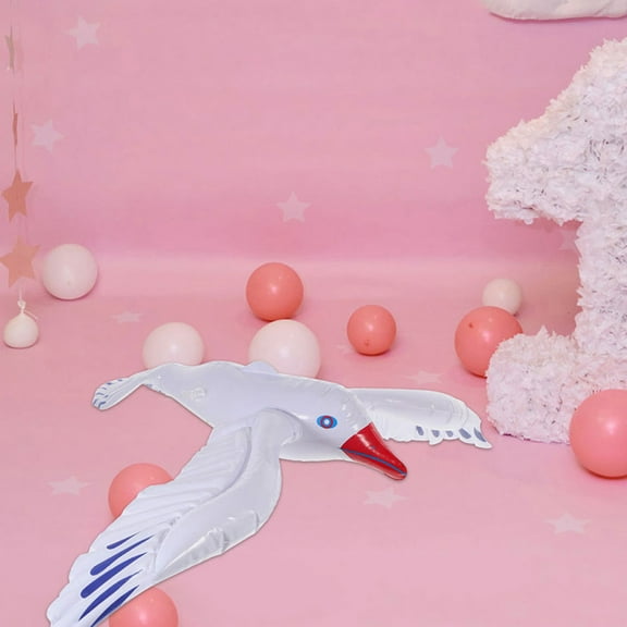 Luxshiny 3Pcs White Inflatable Seagull PVC Pool Party Favor Lightweight Portable