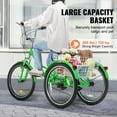 thumbnail image 4 of VEVOR Triciclo plegable para adultos, 24 pulgadas, 7 velocidades, bicicleta de crucero de 3 ruedas de acero al carbono con canasta y asiento ajustable, triciclos plegables para ir de compras, picnic, 4 of 9