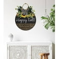 thumbnail image 3 of Happy Fall Sign Front Door Porch Decorations, Round Rustic Wood Hanging Sign for Farmhouse Porch Outdoor Home Holiday Front Door Sign Decor, 3 of 5