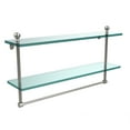 thumbnail image 2 of Mambo Collection 22-in Two Tiered Glass Shelf with Integrated Towel Bar in Antique Pewter, 2 of 5