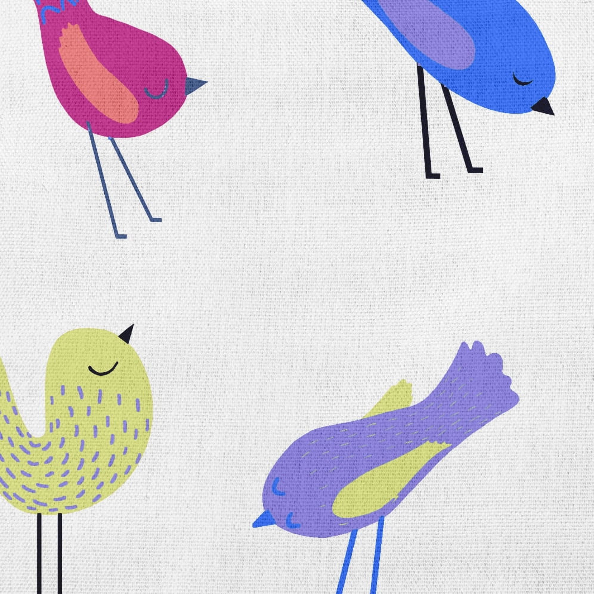 Simply Daisy 16 in x 16 in Modern and Contemporary Purple Bird Polyester Throw Pillow