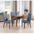 thumbnail image 6 of Set of 2 Cover Removable Interchangeable Upholstered Dining Chairs Linen Parsons Diner Chair Upholstered Fabric Dining Room Chairs with Solid Wood and Padded Seat Dining Chair (Blue), 6 of 9