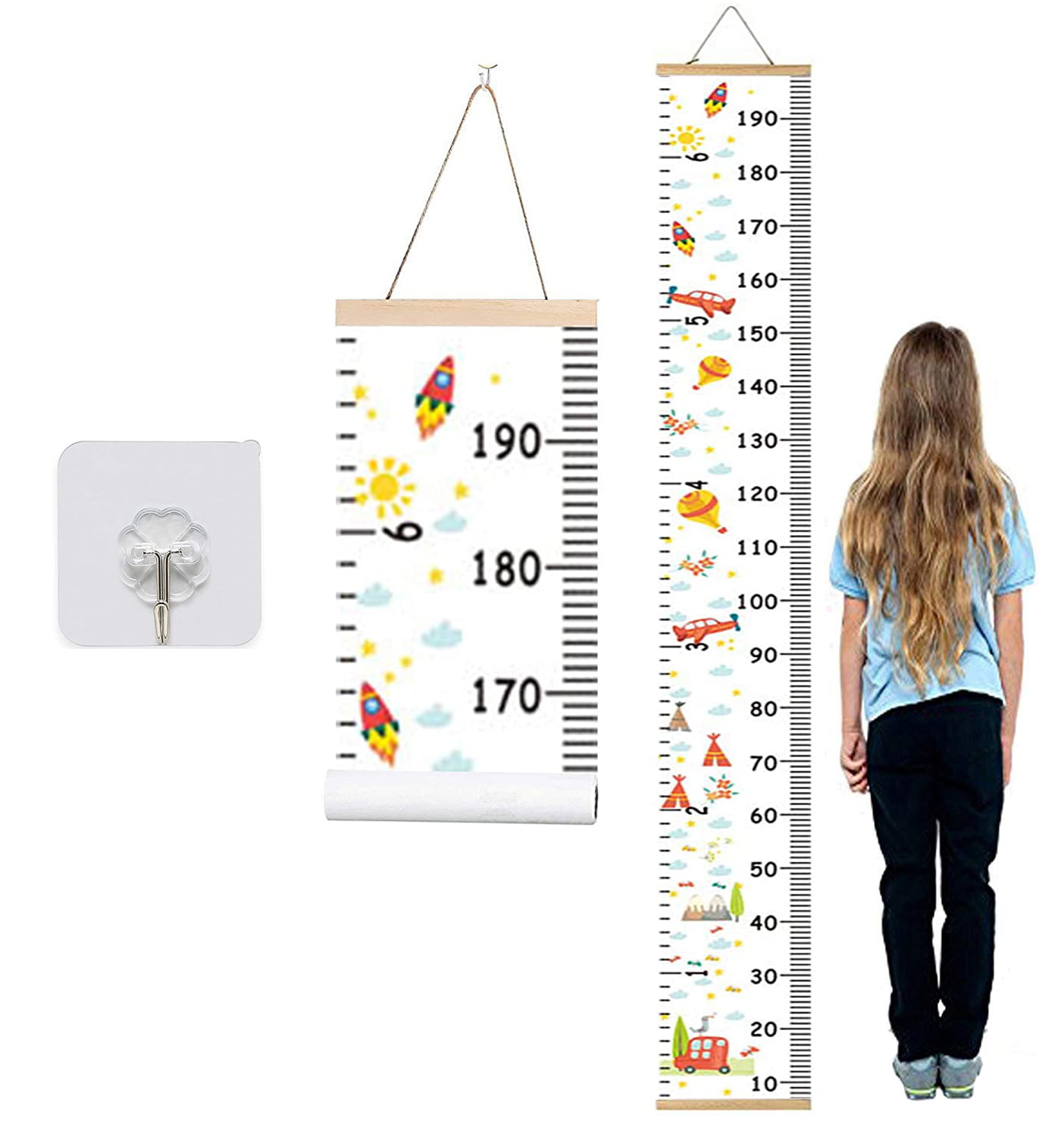 Kids Growth Chart Height Chart Canvas Portable removable 