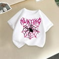 thumbnail image 2 of BXSRUTA Boys Girls Short Sleeve T Shirts 2-14 Years Spider Print Kids Casual Tees Summer Childrens Tops, 2 of 6