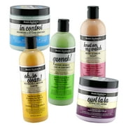 Aunt Jackie's Curls & Coils Family Size Bundle, 5 Products in Collection, Hydrate & Define Hair, Combat Frizz & Dryness, For all Hair Types & Textures