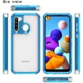 thumbnail image 4 of For Samsung Galaxy A22 5G Transparent 3 Layer Heavy Duty Rugged Full Body Shockproof Hybrid Hard PC + TPU Bumper Protective Phone Case Cover by Xpression [Blue], 4 of 9