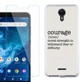 thumbnail image 1 of Slim-Fit Protective Phone Case compatible with Cricket Icon 2, with Tempered Glass Screen Protector, by OneToughShield ® - Dictionary/Courage, 1 of 2