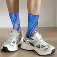 thumbnail image 6 of Sigee Swirl Blue And Purple for Contrast Design Soft Moisture-Wicking Socks Crew Casual Athletic Stretchy Loose Middle Tube Socks, 6 of 6