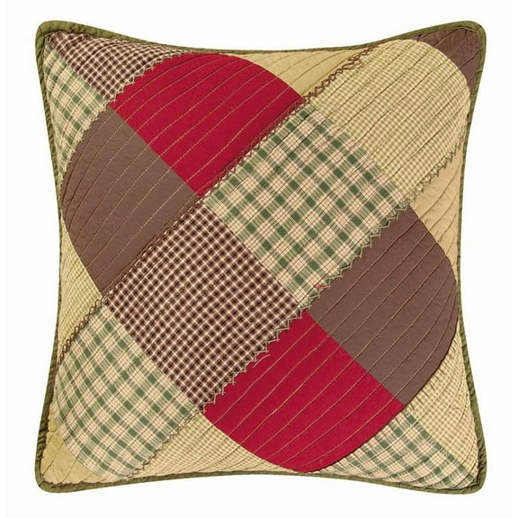 Oak Ridge Stripes Handcrafted Quilted Accent Throw Pillow 18" x 18"