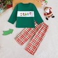 thumbnail image 2 of Gubotare Baby Girl Christmas Outfit Newborn Girls 2 Piece Outfits Long Sleeve Crew Neck Sweatshirt Topa and Pants Set 6 12 Months (Light Green,6-12 Months), 2 of 8