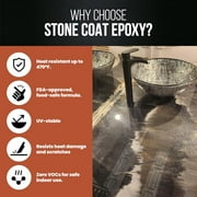 Stone Coat Countertops Clear Epoxy Resin Kit (1/2 Gal) UV, Scratch & Heat Resistant, Food Safe - Ideal for Kitchen Countertop, Tabletop, Bar Top, Shower Walls, Wood Slabs, Other DI