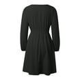 thumbnail image 4 of DGMIOCS Women's Dress for Summer A-Line V-Neck Puff Sleeve High Waist Swing Dress for Everyday and Elegant Yet Relaxed OTHER S, 4 of 5