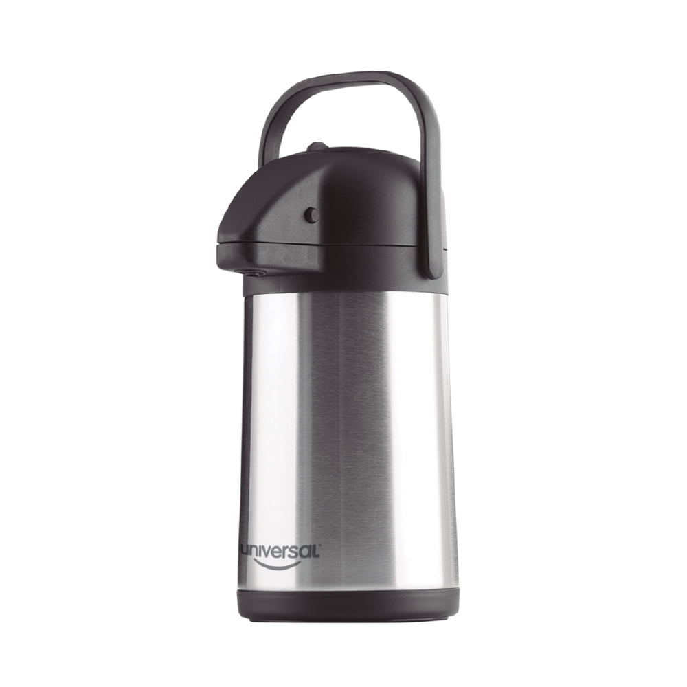 Universal 3.2-Quart Stainless Steel Thermal Coffee Carafe  Insulated Airpot with Pump  Keeps Coffee Hot 12+ Hours & Cold 24  Large Capacity for Home, Office, Catering, Restaurants & Events