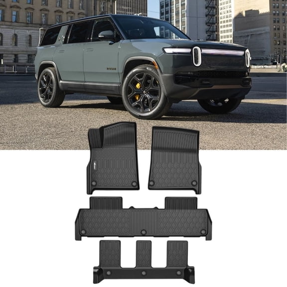Nilight Floor Mats for Rivian R1S 2022 2023 2024 2025 (7 Seats Only) All Weather Custom Fit Heavy Duty Floor Liners