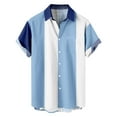 thumbnail image 2 of Yuwull Men's Short Sleeve Button Down Vintage Bowling Shirts with Pocket Hawaiian Casual Printed Beach Shirt Summer Regular Fit Top On Clearance, 2 of 7